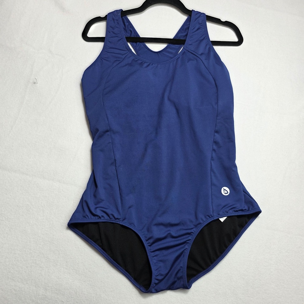 Baleaf Womens Navy Blue One Piece Swimsuit Racerback Athletic Swim Size 40 S
